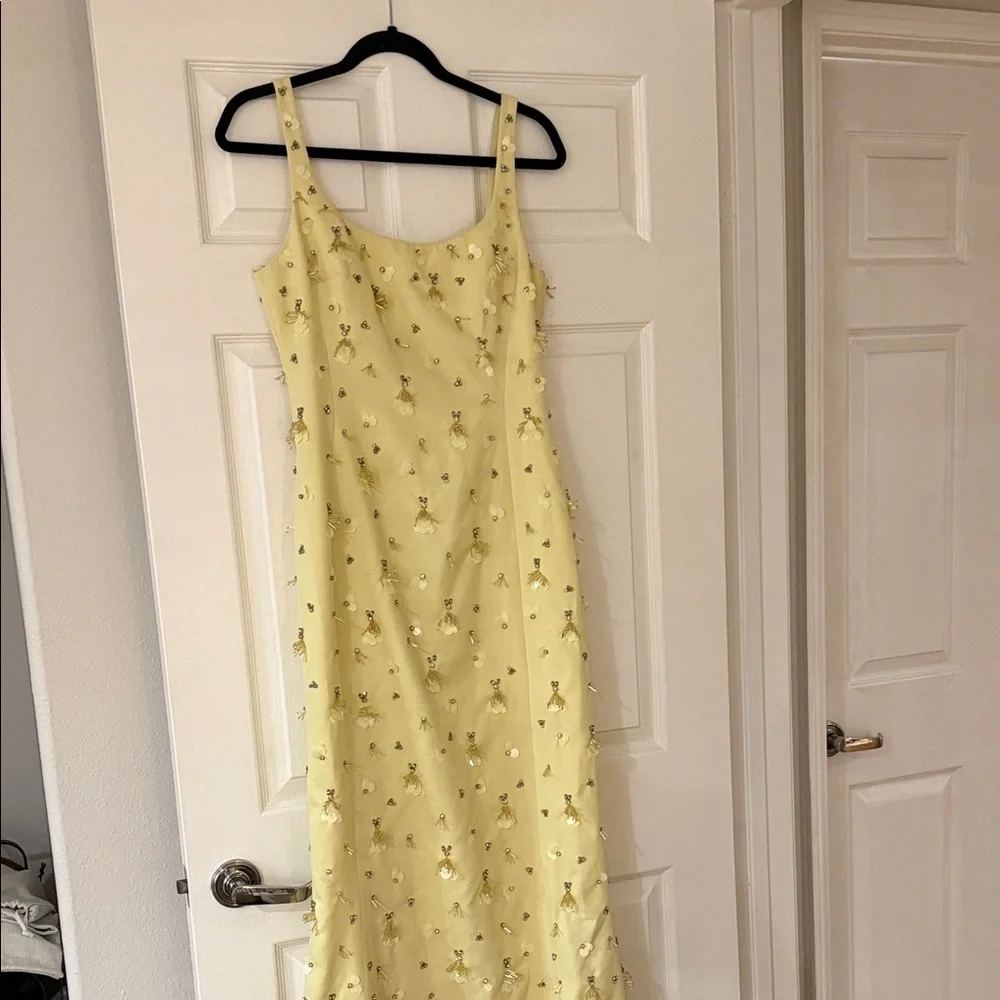 SIMKHAI - NEW - Sleeveless Yellow Floral Maxi Dress with Embellishments - Picture 3 of 5